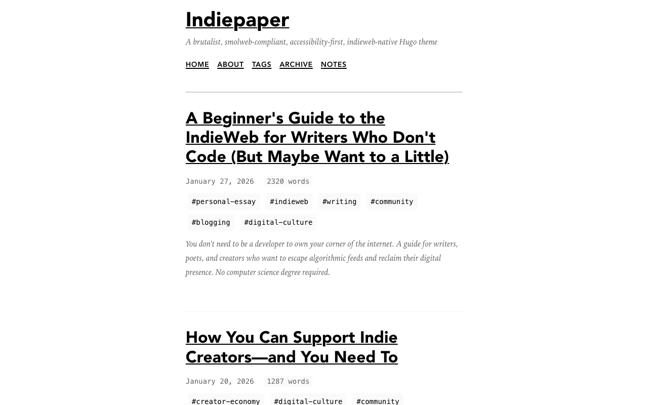 Indiepaper screenshot